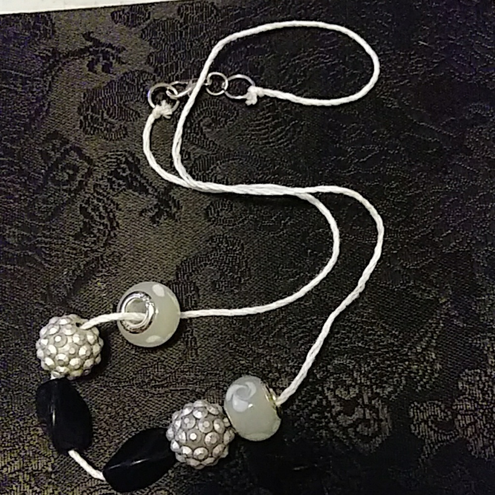 Handmade beaded string necklace